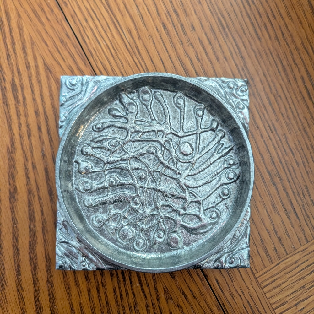 Abstract Silver Decorative Plate